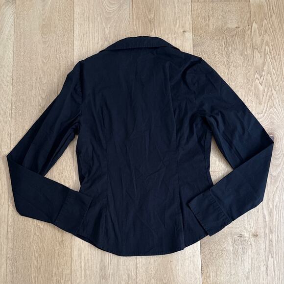 Brandy Melville Shirt Collared Button Up Long Sleeve One Size Black - Picture 3 of 3
